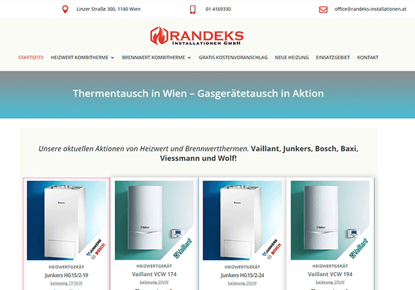 izrada web sajta lux website projekat RANDEKS Installationen GmbH