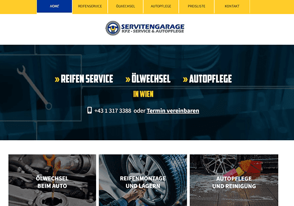 izrada web sajta lux website projekat Servitengarage Stanisic e.U.